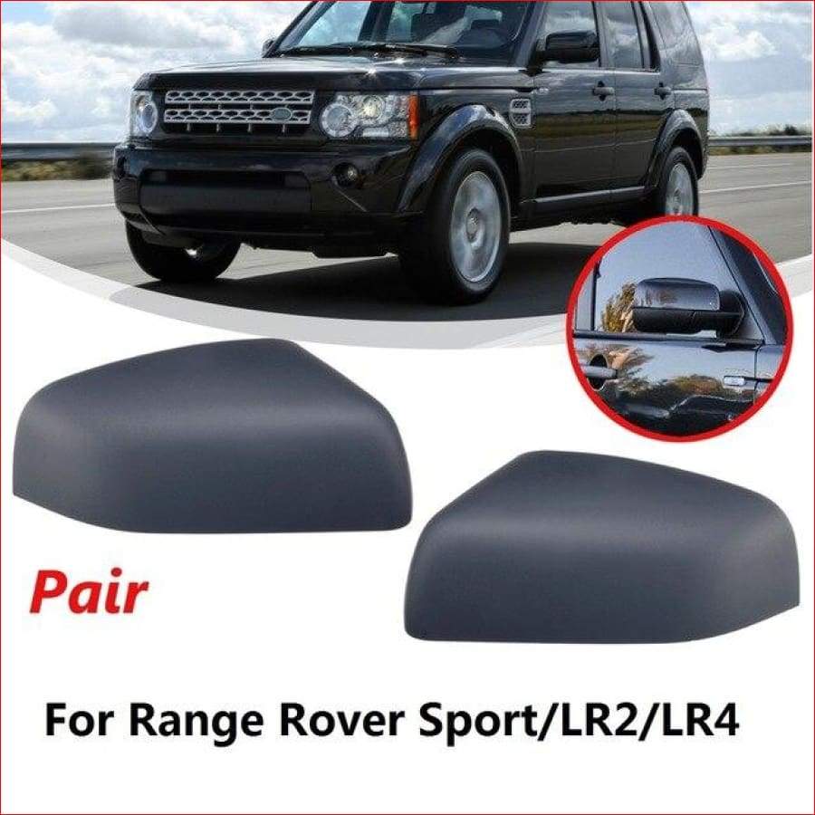 Black 2Pcs Rear View Mirror Cover For Land Rover L320 Car