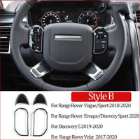 Thumbnail for Black Colour Steering Wheel Button Decorative Frame Vogue Sport Discovery Evoque 2017-2020 Car
