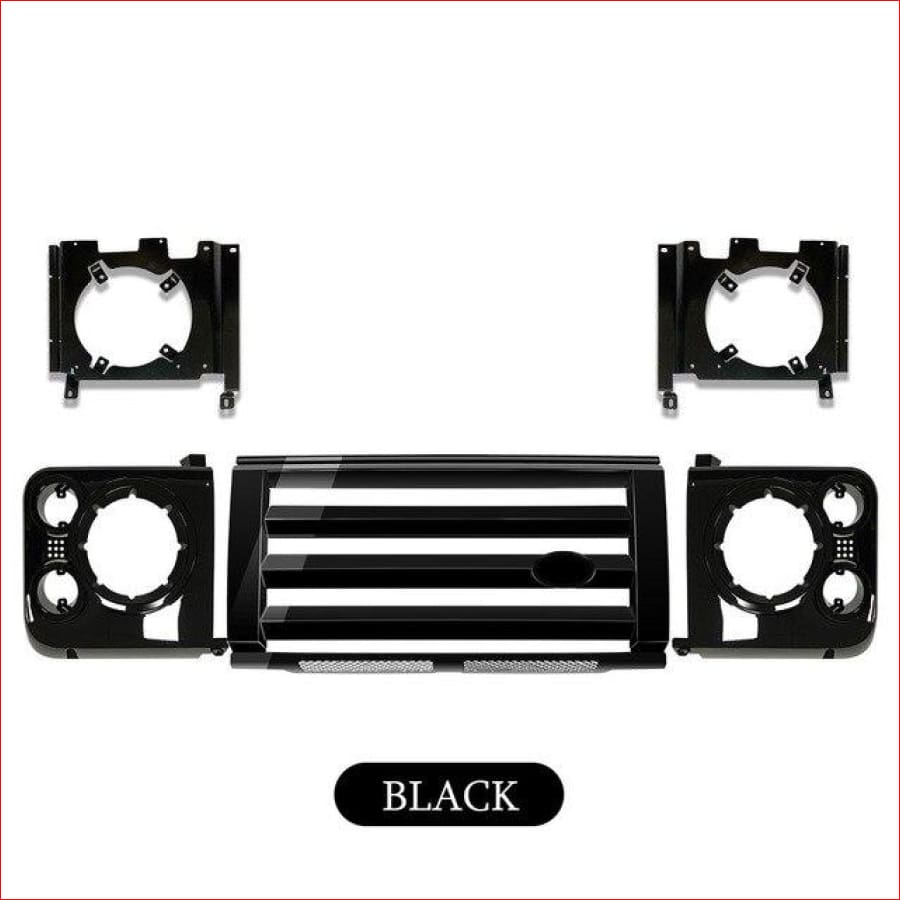 Black Front Kit Abs Middle Front Grille & Surrounds Brackets For Land Rover Defender 90 110 Car