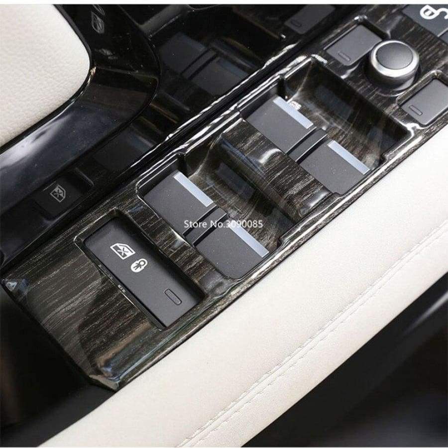 Black Wood Grain Abs Plastic Window Lift Switch Buttons Frame Cover Trim For Range Rover Evoque 2020
