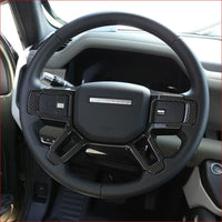 Thumbnail for Black/oak Grain/carbon Fiberland Rover Defender 110 2020 Car Inner Steering Wheel Trim Accessory Car