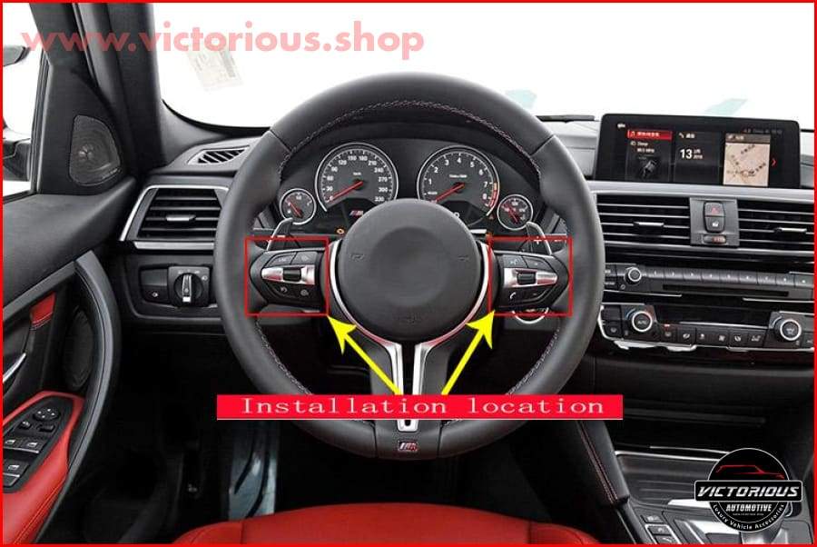 Bmw Abs Carbon Fiber/ Chrome M-Sport Steering Wheel Decoration Frame Trim Car