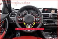 Thumbnail for Bmw Abs Carbon Fiber/ Chrome M-Sport Steering Wheel Decoration Frame Trim Car
