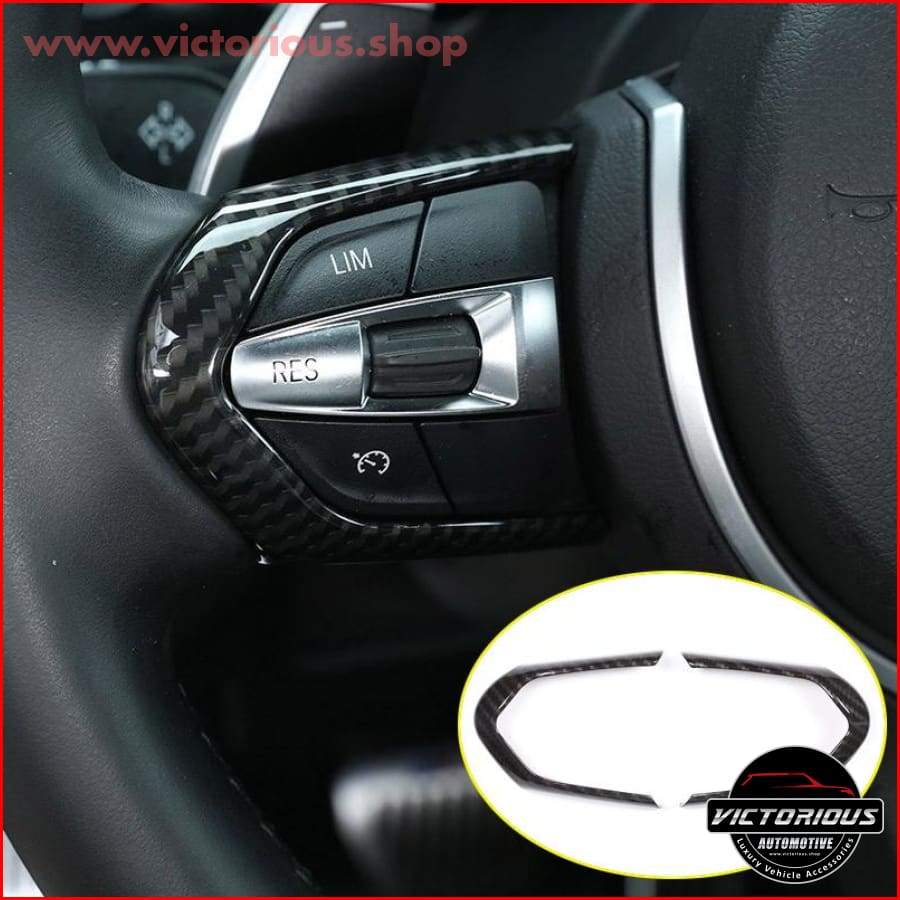 Bmw Abs Carbon Fiber/ Chrome M-Sport Steering Wheel Decoration Frame Trim Car
