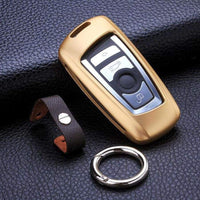 Thumbnail for Bmw Aluminium Gold Car Smart Remote Key Cover Case Car
