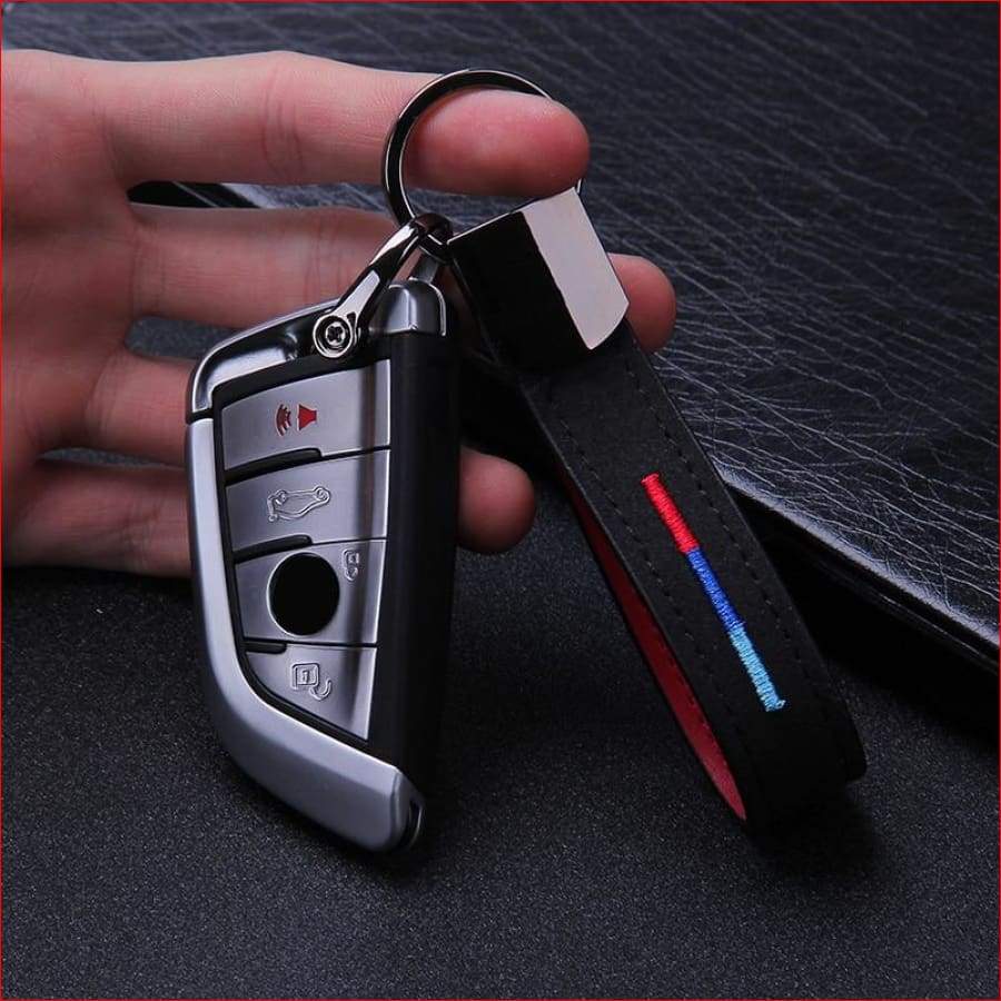 Bmw M Leather Belt Chrome Keyring Car