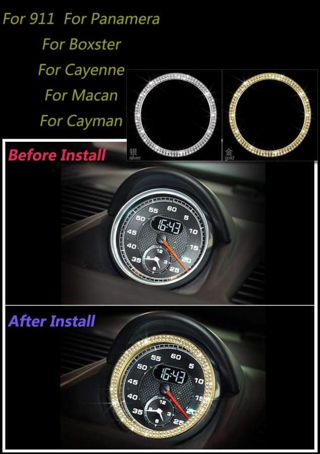 Car Interior Accessory For Porsche Macan/cayenne/ Panamera/911/cayman/boxster Watch Ring Trim