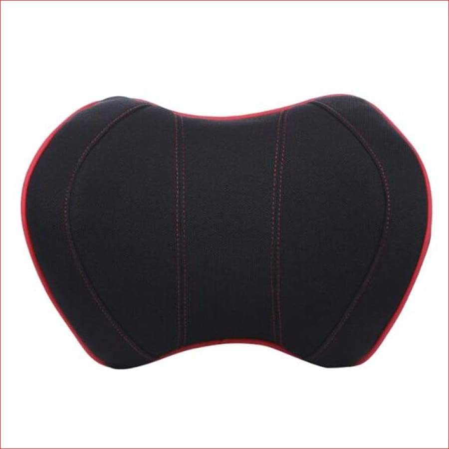 Car Seat Headrest Neck Rest Cushion Cloth Black Red Car
