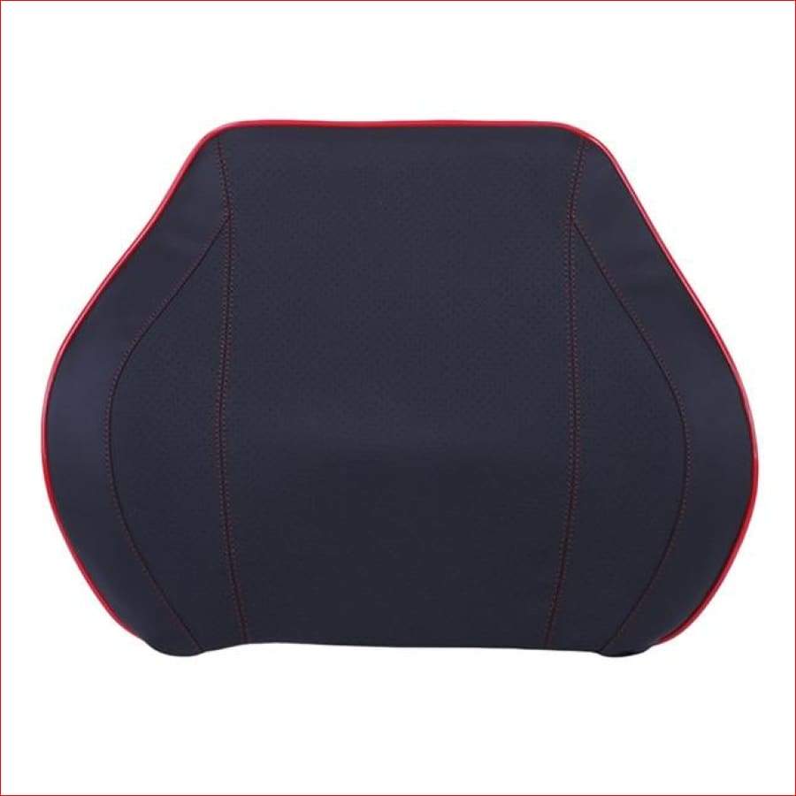 Car Seat Headrest Neck Rest Cushion Pu Black Red 2 Car