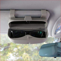 Thumbnail for Car Glasses Box Storage Holder Sunglasses Case For Range Rover Mercedes Audi Bmw Double Buckle Gray