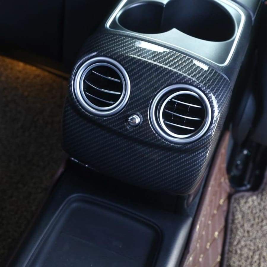 For Mercedes Benz E Class W213 2016 2017 Abs Carbon Center Armrest Rear Storage Panel Ac Outlet