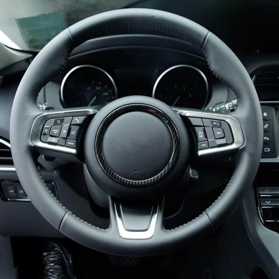 Carbon Fiber Steering Wheel Trim For Jaguar Xfl F-Pace Xe Xel X761 X760 E-Pace Car
