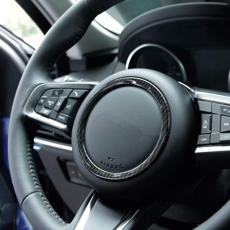 Carbon Fiber Steering Wheel Trim For Jaguar Xfl F-Pace Xe Xel X761 X760 E-Pace Car