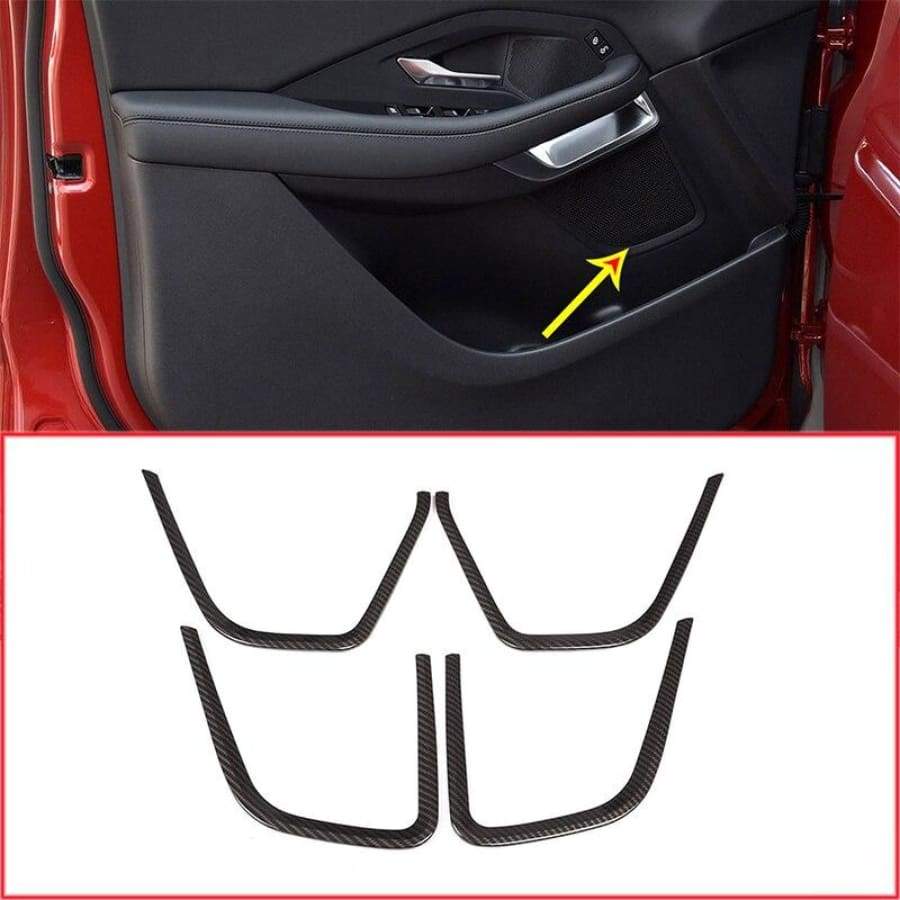 Carbon Fiber Style Abs Interior Door Speaker Trim For Jaguar E-Pace 2018 2019 Accessories Car
