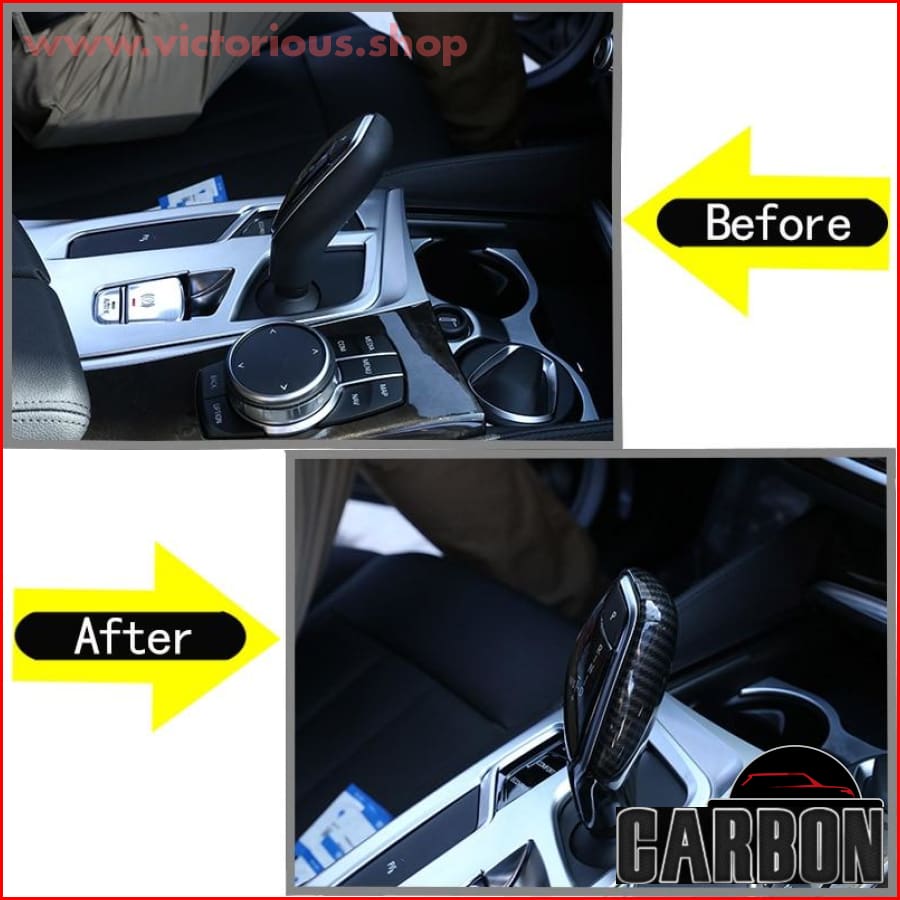Carbon Fiber Style Abs Sticker For Bmw X3 X4 G01 G02 Car Gear Shift Head Trim 5 6 7 Series G11 G12