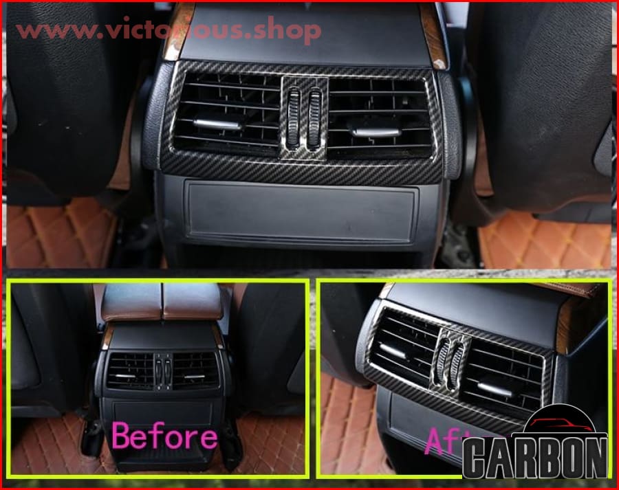 AIRSPEED Carbon Fiber Start Stop Button Frame Cover For BMW X5 E70 X6 E71 - Black Interior Trim Sticker Panel