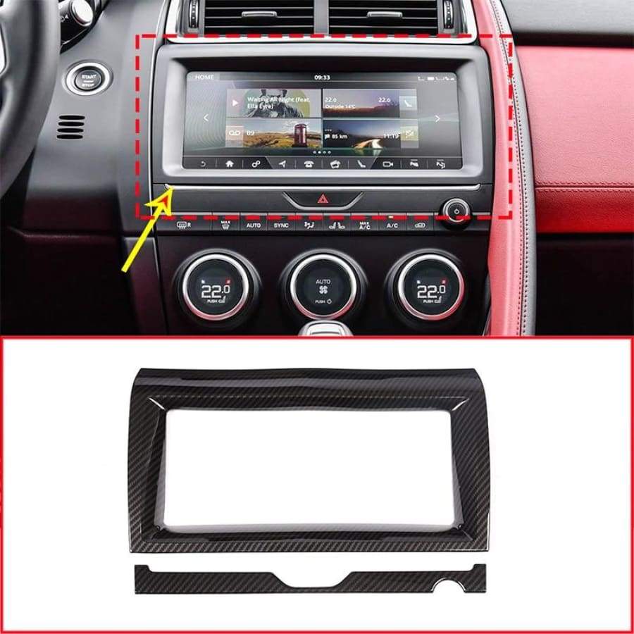Carbon Fiber Style Interior Navigation Frame Trim For Jaguar E-Pace E Pace 2018-2020 Car