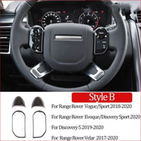 Thumbnail for Carbon Fibre Steering Wheel Button Decorative Frame Vogue Sport Discovery Evoque 2017-2020 Car