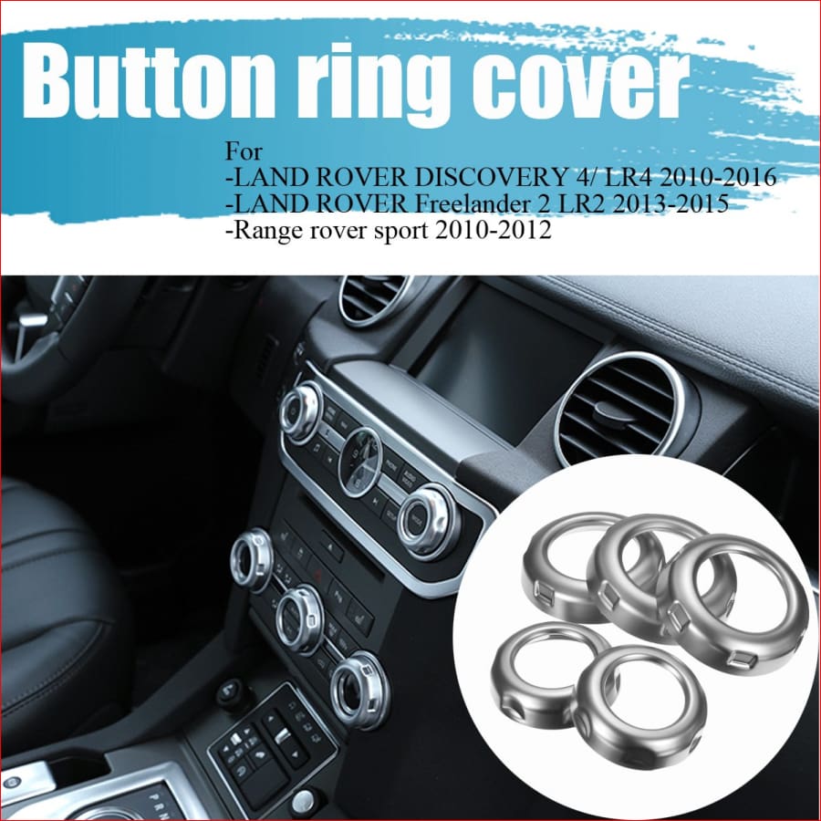 5Pcs Car Dashboard Console Switch Button Ring Cover Trim Auto Styling Chrome For Land Rover