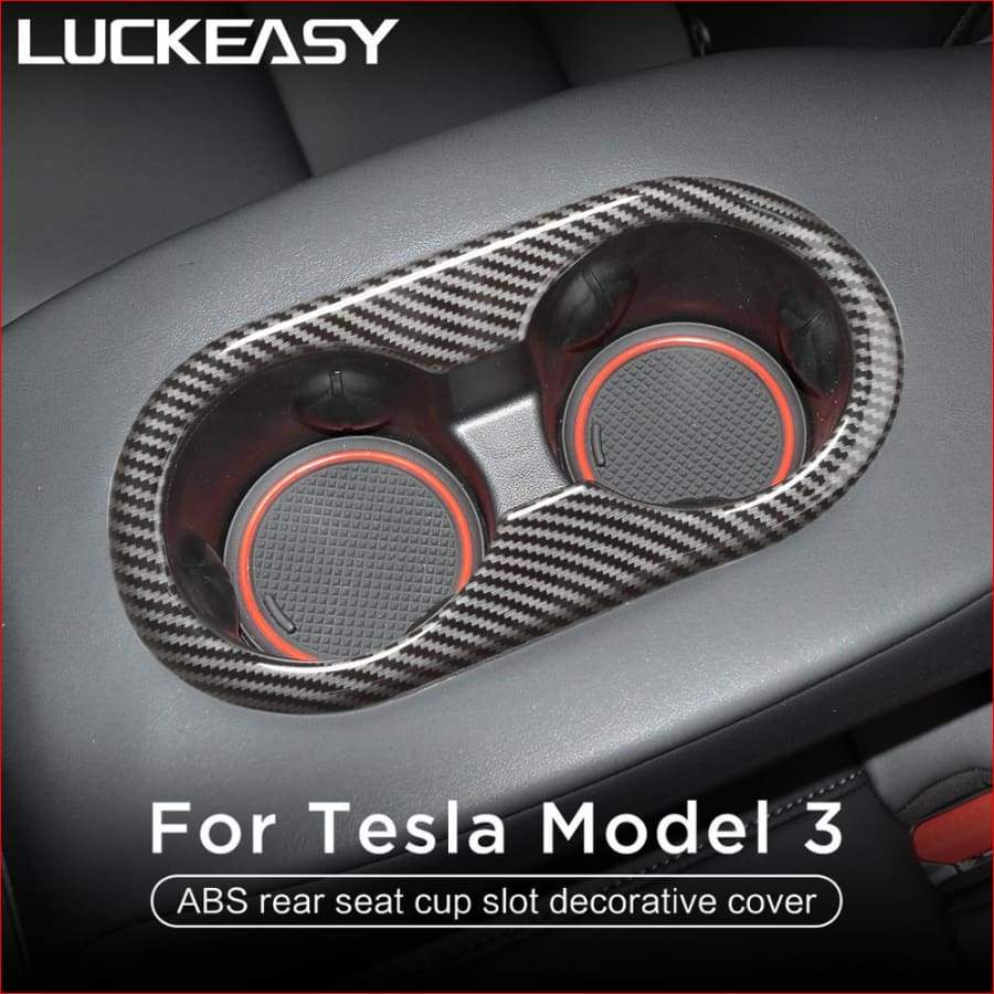 Decorate Cover For Tesla Model 3 2017-2020 Car Abs Rear Seat Cup Slot Decorative Car
