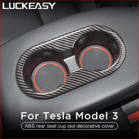 Thumbnail for Decorate Cover For Tesla Model 3 2017-2020 Car Abs Rear Seat Cup Slot Decorative Car