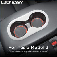 Thumbnail for Decorate Cover For Tesla Model 3 2017-2020 Car Abs Rear Seat Cup Slot Decorative Car