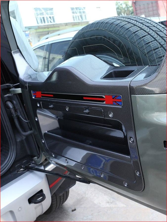 For Land Rover Defender 110 20-21 Abs Carbon Fiber Car Trunk Tailgate Anti-Kick Protection Panel