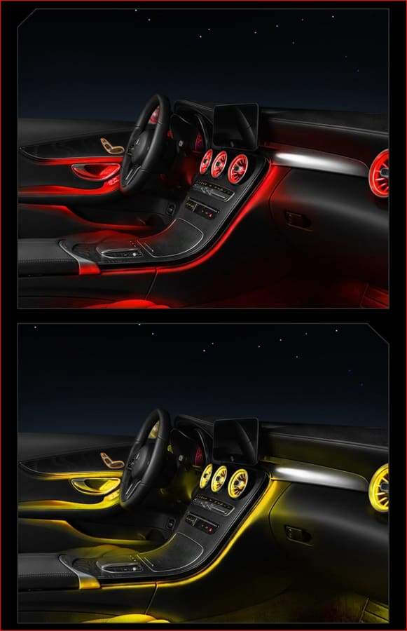 Interior del coche luz ambiental para Mercedes-Benz Clase C 2015-2018 W205 X253 C200L Interior del coche luz ambiental para Mercedes-Benz Clase C 2015-2018 W205 X253 C200L