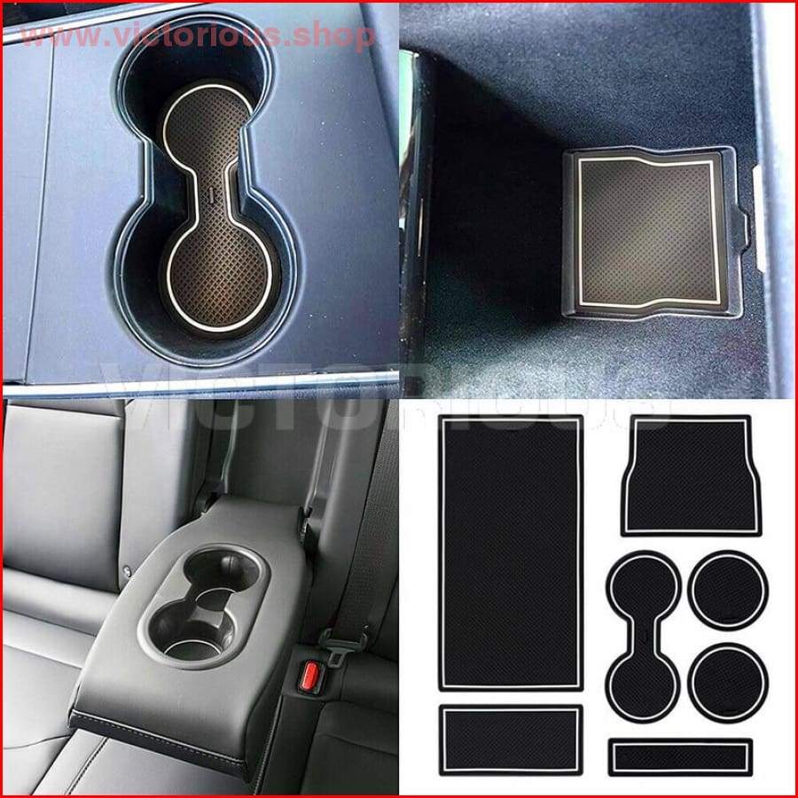 For Tesla Model 3 Accessories Car Console Wrap Mat Non-Slip Gate Slot Center Protective Cup Holder