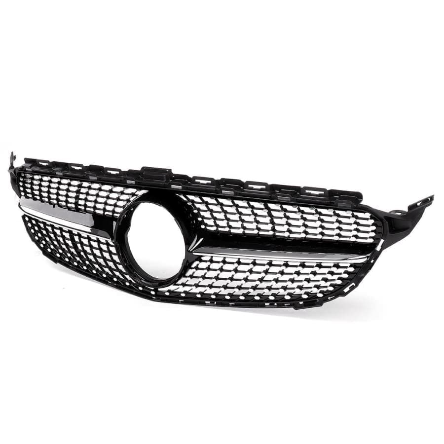Front Diamond Style Grill Grille Mesh For Mercedes Benz C Class W205 C200 C250 C300 C350 2015-18