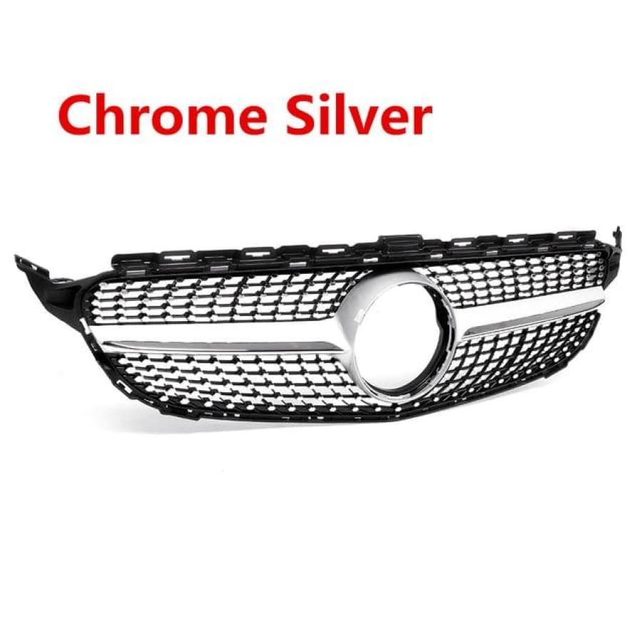 Front Diamond Style Grill Grille Mesh For Mercedes Benz C Class W205 C200 C250 C300 C350 2015-18