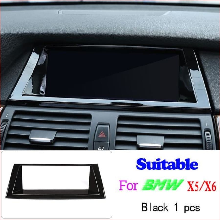 Glossy Black Abs Car Interior Steering Wheel Decoration Strip Frame Cover Trim Sticker For Bmw X5 X6