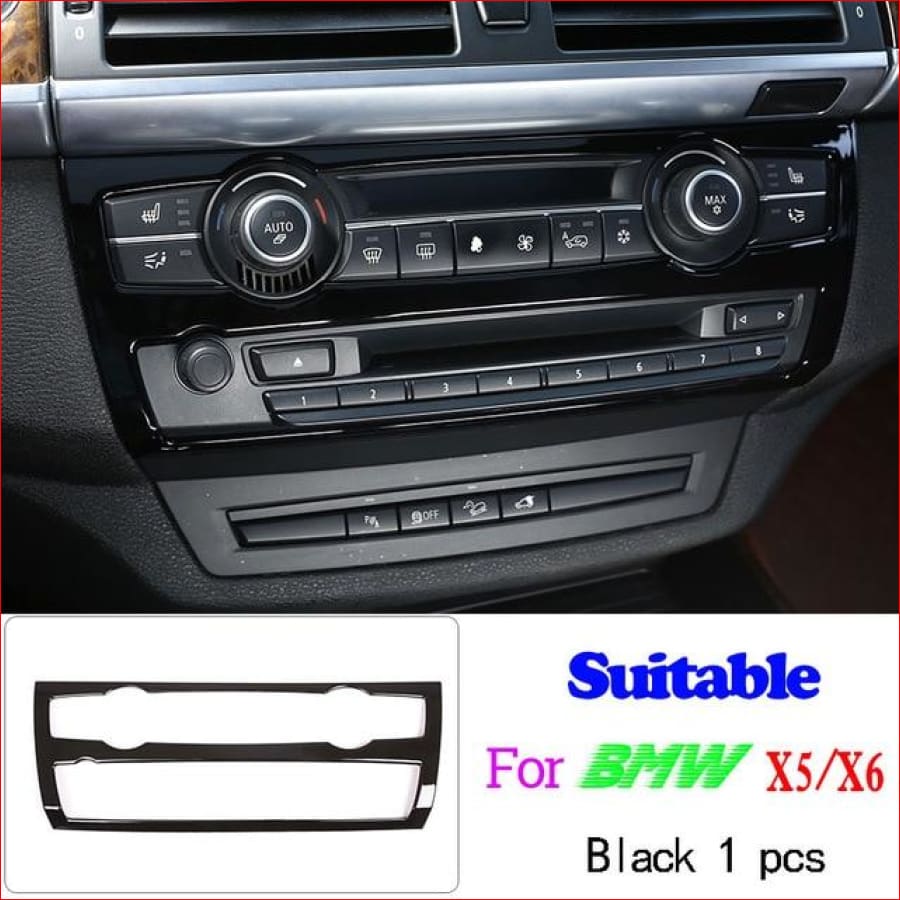 Glossy Black Abs Car Interior Steering Wheel Decoration Strip Frame Cover Trim Sticker For Bmw X5 X6