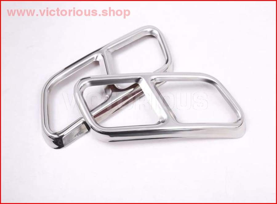 Glossy Black Steel Chrome Car Exhaust Pipe Cover Trim For Mercedes Benz S Class Shiny Silver Car