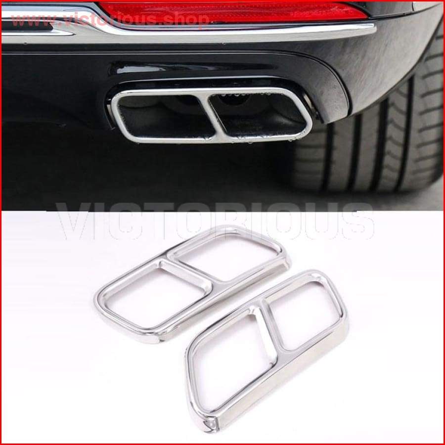 Glossy Black Steel Chrome Car Exhaust Pipe Cover Trim For Mercedes Benz S Class Car
