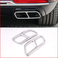 Thumbnail for Glossy Black Steel Chrome Car Exhaust Pipe Cover Trim For Mercedes Benz S Class Car