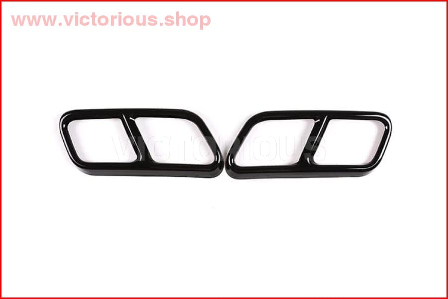 Glossy Black Steel Chrome Car Exhaust Pipe Cover Trim For Mercedes Benz S Class Car