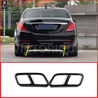 Thumbnail for Glossy Black Steel Chrome Car Exhaust Pipe Cover Trim For Mercedes Benz S Class Car