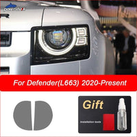 Thumbnail for Headlight Tint Smoked Black Protective Film For Defender 2020 Car