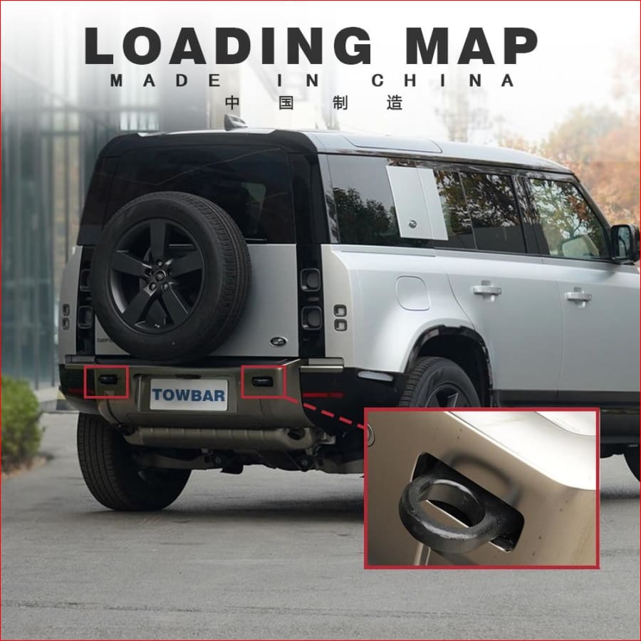 Red Metal Tow Hooks for Land Rover Defender (2020-2021) - Rear Trailer ...