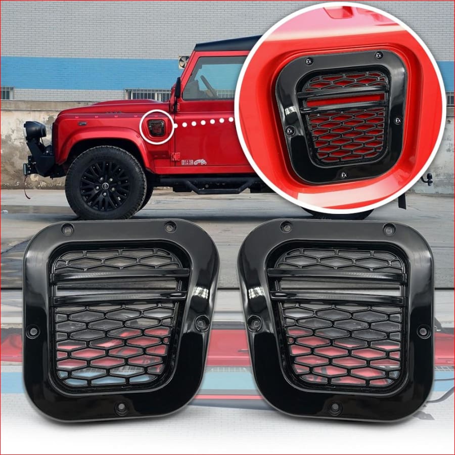 Land Rover Defender Air Vent Side Vents Grill 1Pair Left And Right Abs Car