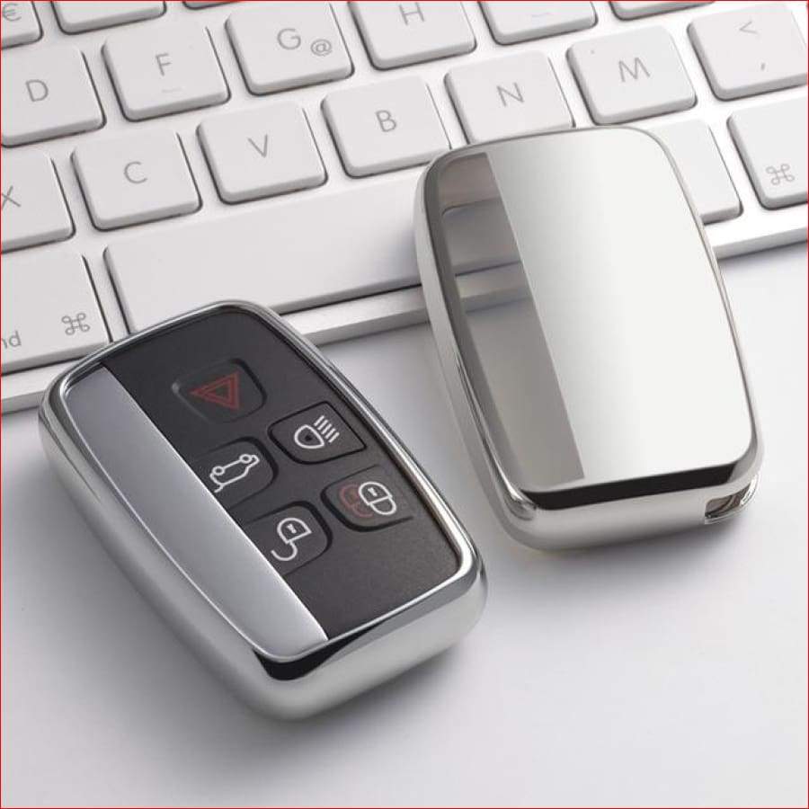 Land Rover /jaguar Soft Tpu Car Key Case Cover Silver Car