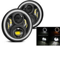 Thumbnail for Led Headlights For Land Rover Defender 50W Black Halo