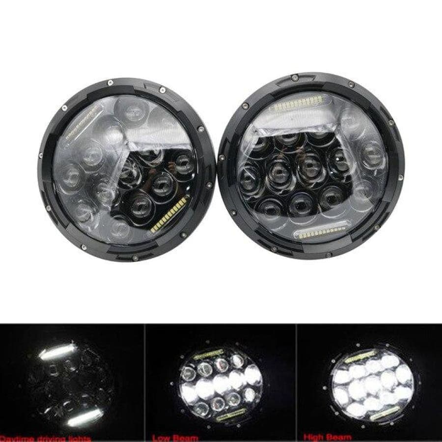 Led Headlights For Land Rover Defender 75W Black