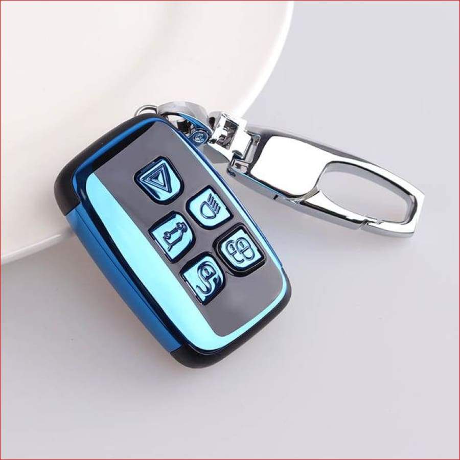 Abs Full Key Case For Xfl Xe F-Pace Xel Xjl Land Rover Range Blue With Buckle Car