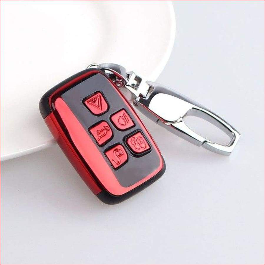 Abs Full Key Case For Xfl Xe F-Pace Xel Xjl Land Rover Range Red With Buckle Car