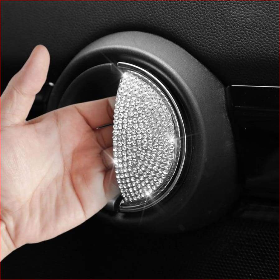 Mini Interior Door Handle Sticker With Crystals For Cooper Car