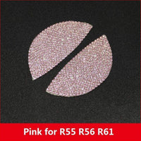 Thumbnail for Mini Interior Door Handle Sticker With Crystals For Cooper Pink R55 56 61 Car