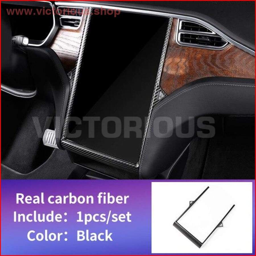 Navigation Frame For Tesla Model S Accessories X Carbon 2018 Car Fiber Interior Glossy 1Pcs