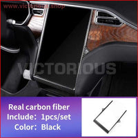 Thumbnail for Navigation Frame For Tesla Model S Accessories X Carbon 2018 Car Fiber Interior Glossy 1Pcs
